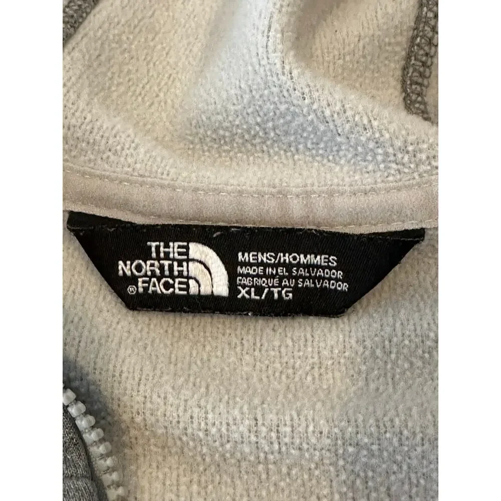 The North Face Men's Gray Full Zip Hooded Fleece Jacket XL Defects